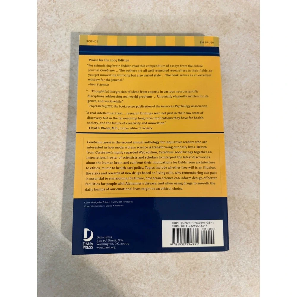 Cerebrum 2008 Emerging Ideas in Brain Science Dana Press Carl Zimmer Paperback